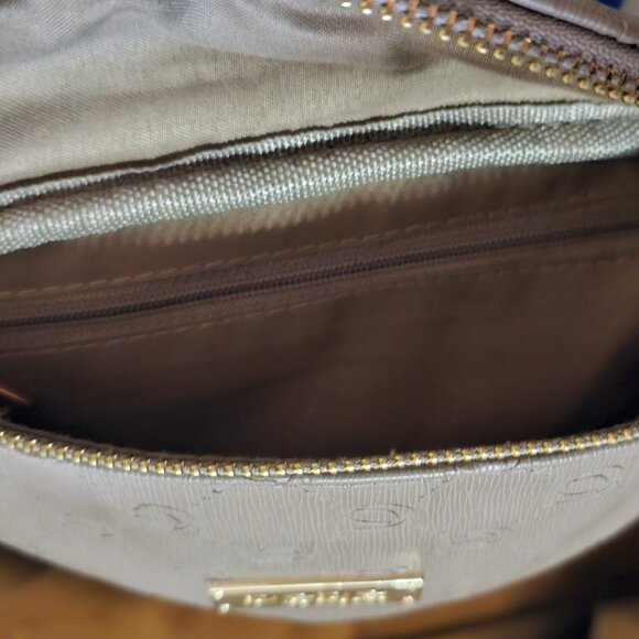 BEBE Taupe Faux Leather Fanny Pack Purse Body Bag "Alana" Crossbody - Picture 6 of 7